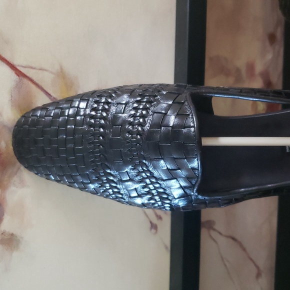 Woven Black Loafers with side cutouts; Size 10M; Sesto Miuccia made in Italy - Picture 4 of 7